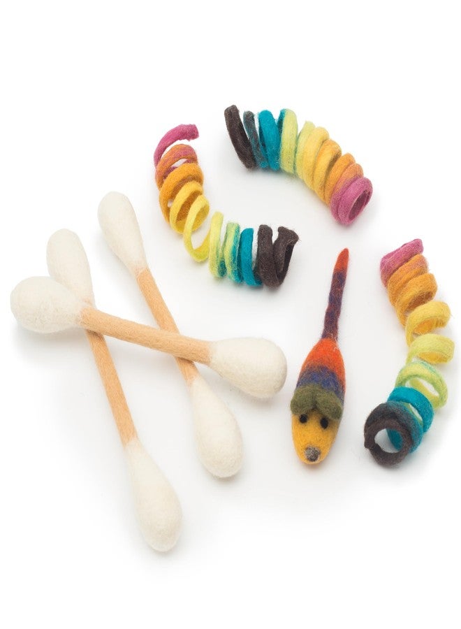 Glaciart One Indoor Catnip Cat Toy Pack - 7pc | Kitty Toys Include Wool Springs, Swabs & Mouse | for Activity, Exercise & Play | Filled w/Organic Catnip to Excite/Calm Pet | Great Gift Idea - Image 1